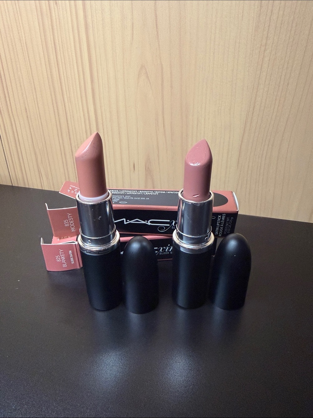MAC Cosmetics macximal skeel satin blankety and modesty